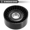 Motoforti Drive Belt Idler Pulley, for Ram 3500 2011-2016, No.06A903315D, Metal, Black, 1 Pcs