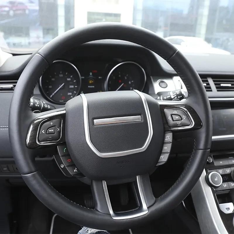 metyoucar For Land Rover Range Rover Evoque 2012-18 Car Steering Wheel Button Frame Cover Trim Stickers Interior Car Accessories