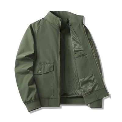 Spring and Autumn Jacket, Casual Jacket, Outdoor Workwear, Flight Jacket, Men's Loose Stand Up Collar Top