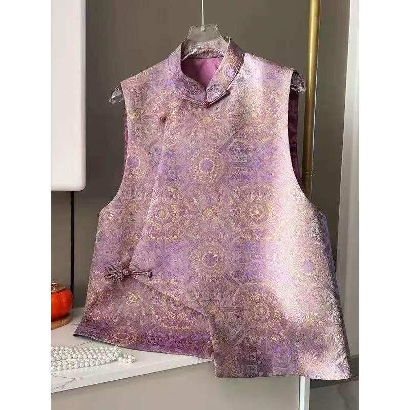 Jacquard retro vest 2025 early spring new top diagonal vest year women's high-end