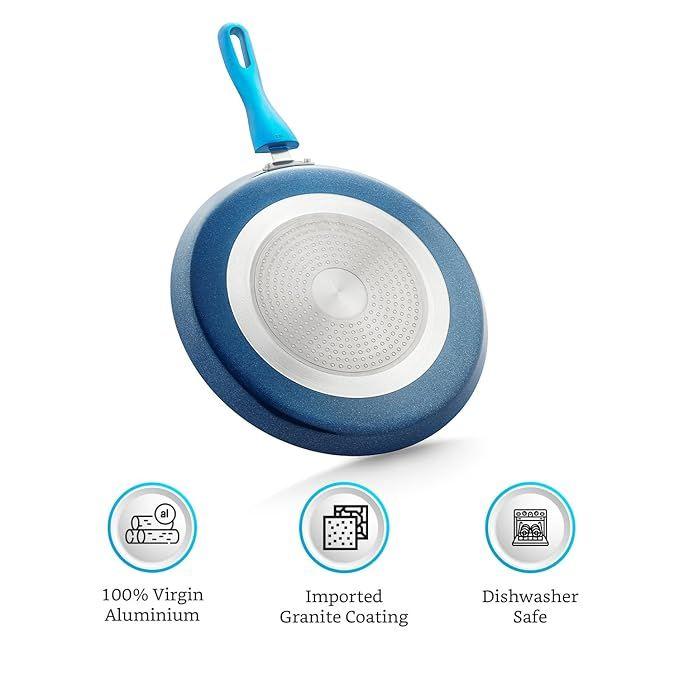 Blue Ceramic Non Stick Induction Dosa Tawa 28Cm