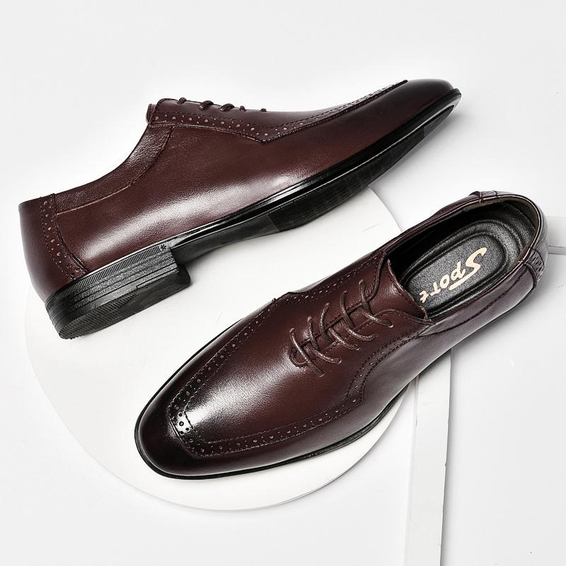 Luxusmarke Echtes Leder Mode Herren Business Kleider Slipper Oxford Atmungsaktiv Formell Hochzeitsschuhe Große Größe Britischer Stil