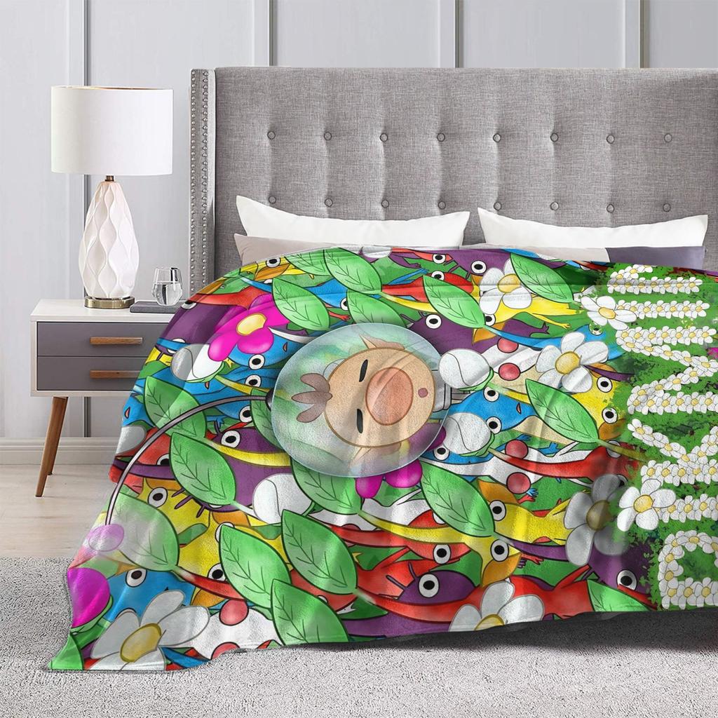 Pikmin Game Blanket  Super Soft Fluffy Plush Throw Blanket For Couch Bed Airplane Travel Flannel Bedspread Bed Cover
