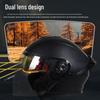 3C Certified Motorcycle Helmet: Double Lens, Convertible Half & Full Design for All Seasons, Unisex Model