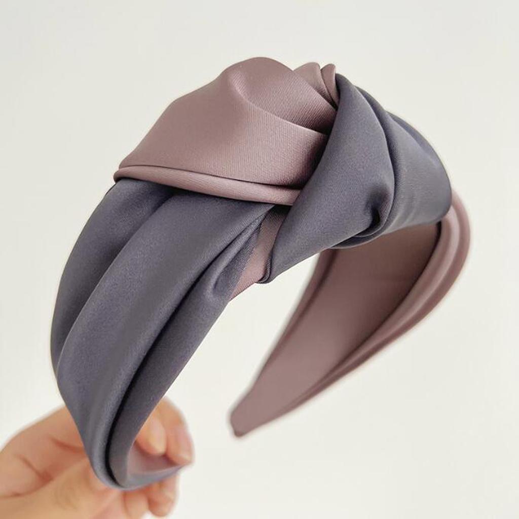 PROLY Neue Mode Damen Stirnband Breitseite Patchwork Haarband Mädchen Herbst Turban Knoten in der Mitte Haarschmuck