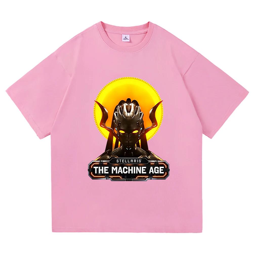 Stellaris The Machine Age Cetana Logo Tshirt Short Sleeve Cotton Soft Tshirts Unisex Unisex Clothing Summer Casual Graphic Merch