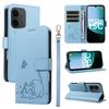 For Xiaomi Redmi 15C 4G (171mm) Case Cat Pattern Imprint Leather Phone Cover with Wrist Strap