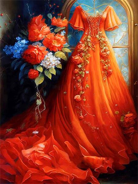 Spódnica z Haftem Diamentowym Ubrania Obrazek Dżetów Mozaika Księżniczka Pełny Kwadrat Okrągły Malowanie Kwiat Dziecko Prezent