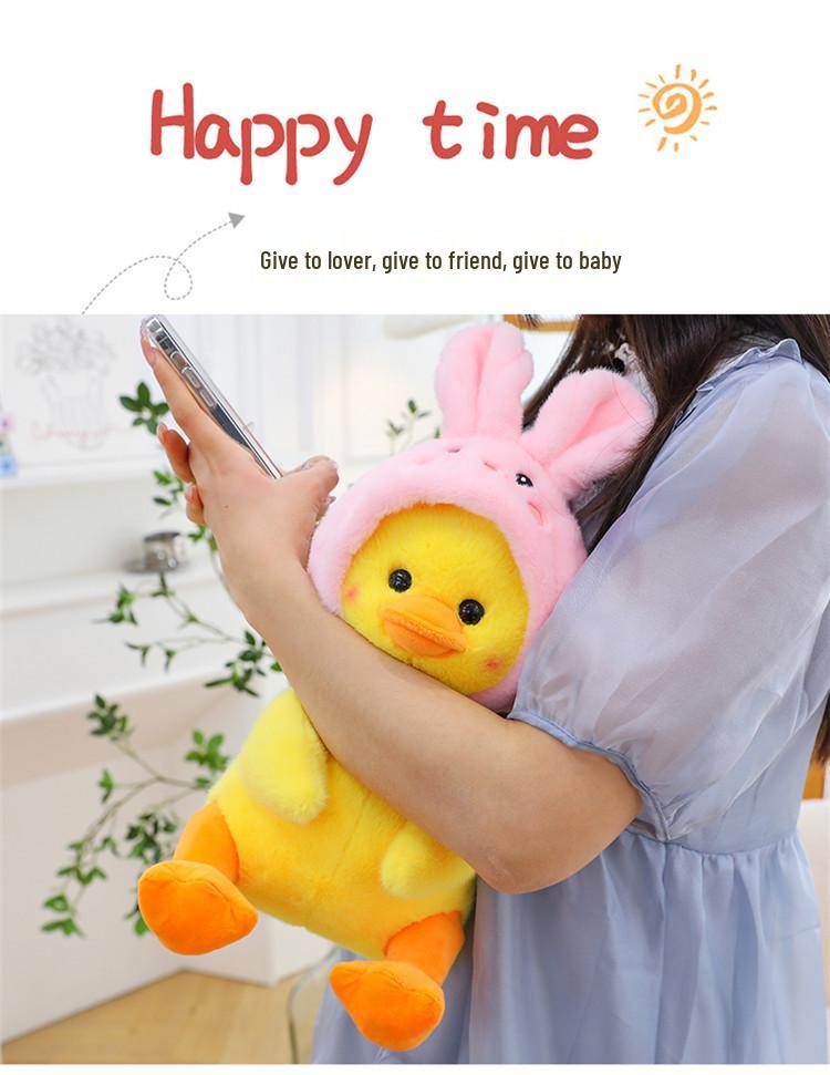 Cuddly Yellow Duck Doll Plush Toy and Pillow