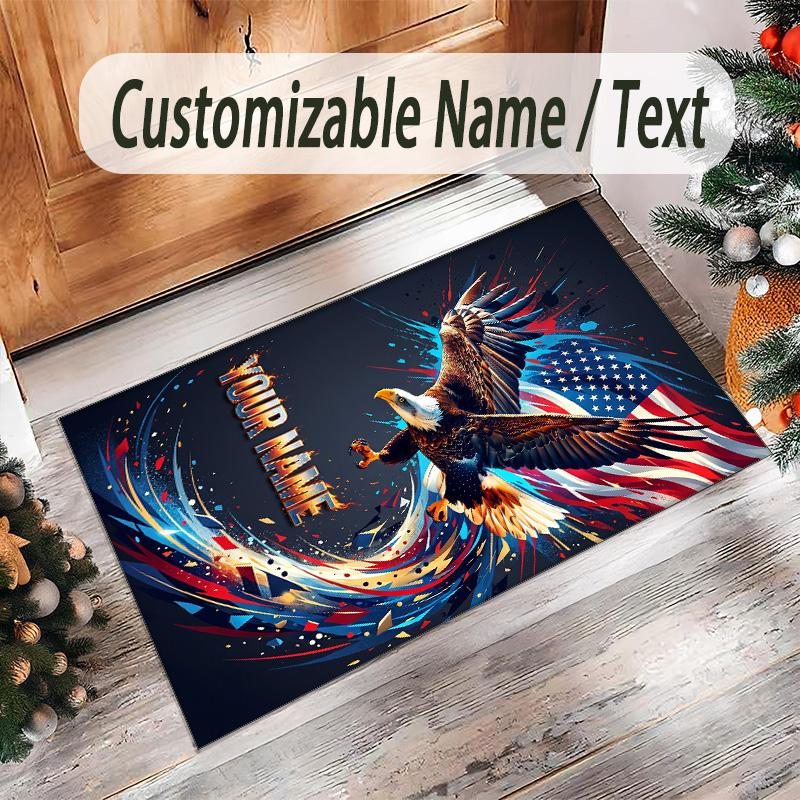 Birds Theme Crystal Velvet Floor Rug Personalized Custom Name Text Warm Carpet Home Decoration