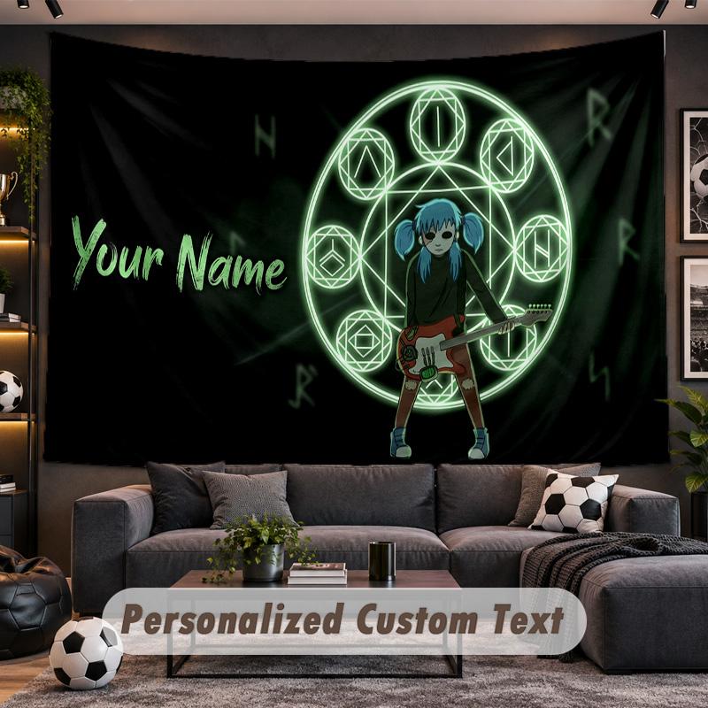 Sally Face Personalized Tapestry Support Custom Name, Wall Art Home Decoration