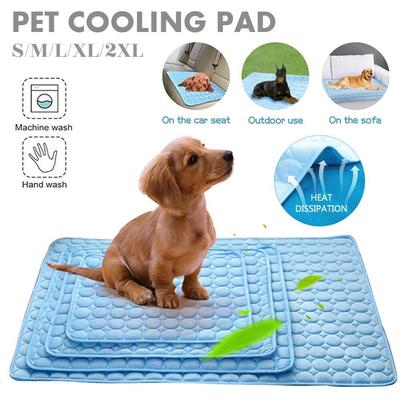 Kühlmatte für Hunde, Sommerunterlage, Matte für Hunde, Katzen, atmungsaktive Decke, Katzen-Eispads, waschbar, Sofa, atmungsaktives Haustier-Hundebett, Haustiermatte, S-XXL