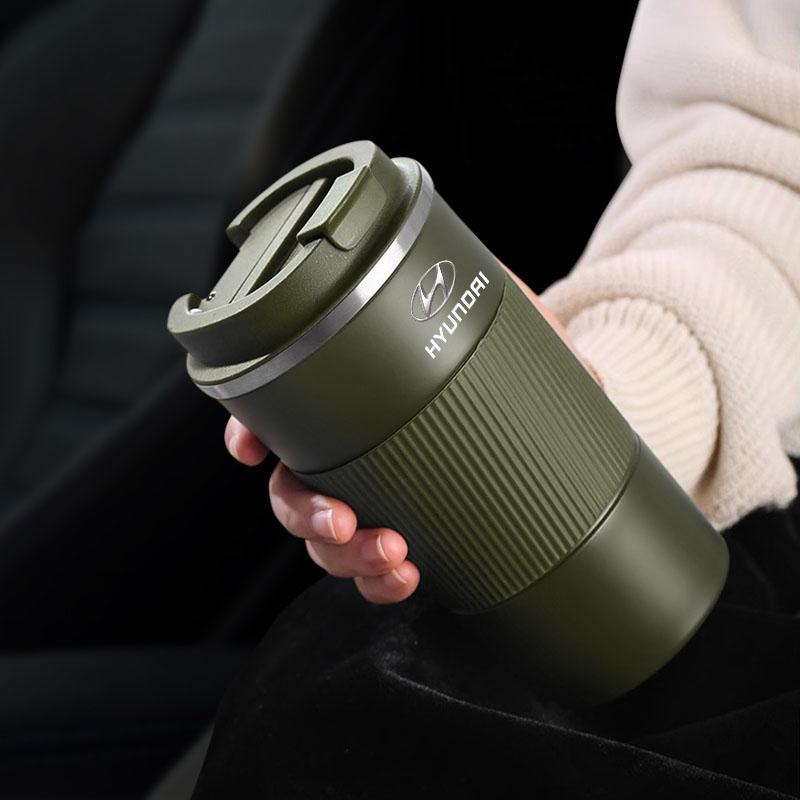 500ml Zanglamaydigan Po'latdan Yasalgan Kofe Tumbleri Termos Krujka Portativ Sayohat Termosi Hyundai Mistra Lafesta Elantra Accent IX35 I20 I30 Azera Sonata uchun