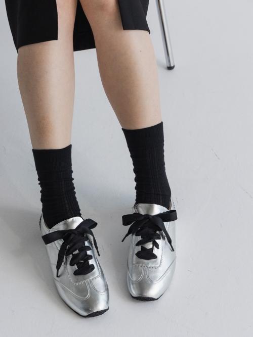 [Judar] Suede Combi Sneakers Silver jd1948