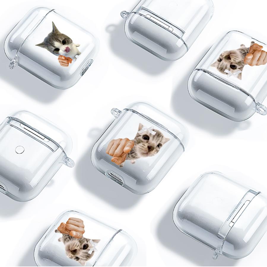 Case For Airpods Pro2 1 4 2 Pro 3 Pro3 Clear Earphone Cases Cover Cat Cartoon Interesting