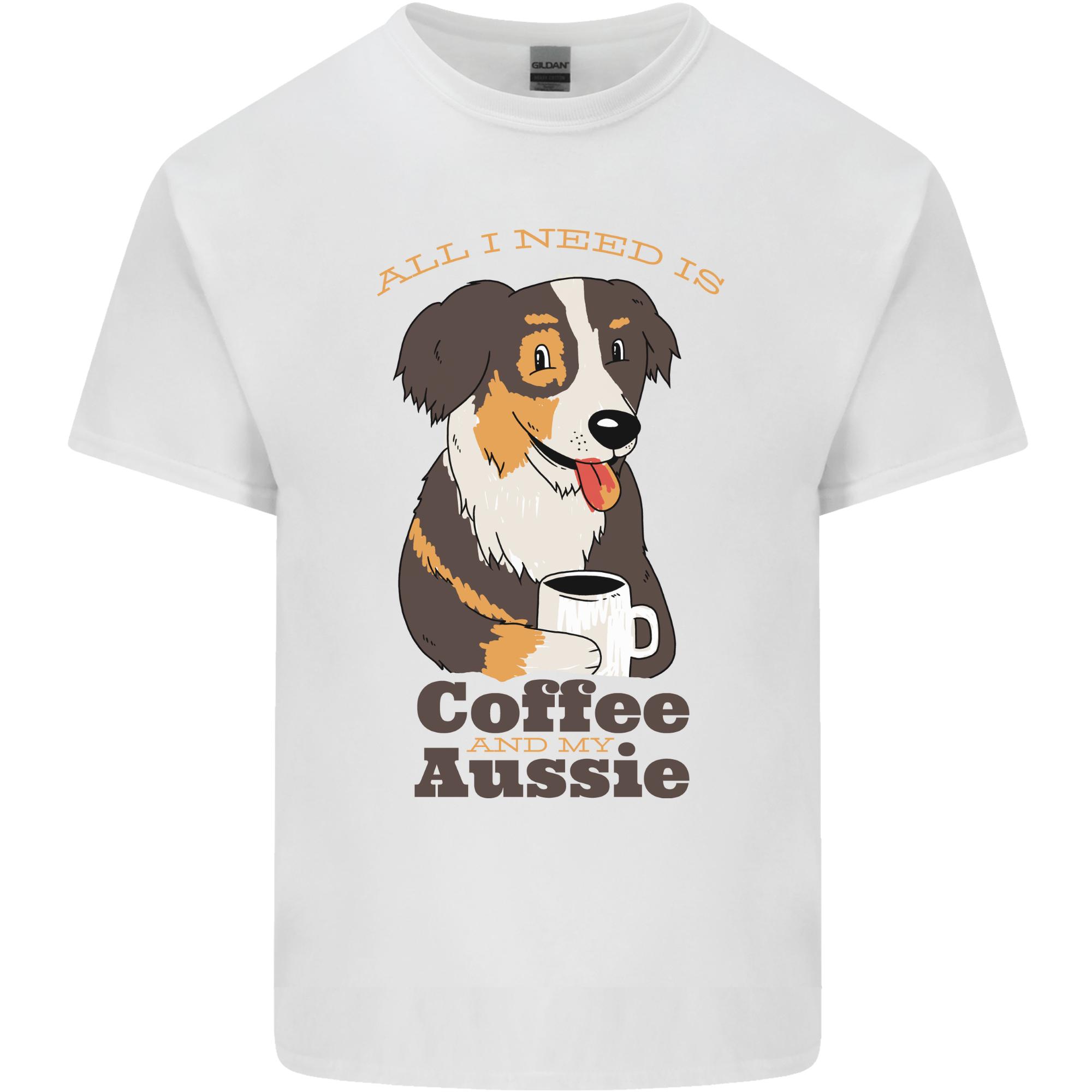 Coffee Aussie Australian Shepherd Funny Dog Unisexs Light Cotton TShirt S