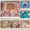 Colorful Sequins Rose Gold Balloon Gift Theme Background Children's and Adults' Birthday Party Decoration Photography Backdrop