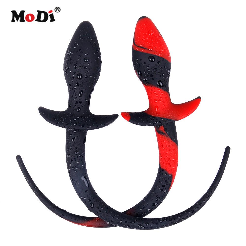 MoDi Women Sex Toys Faux Dog Tail Butt Anal Plug Liquid Silicone Sexy Romance Adult Game Toy