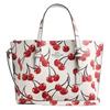 Mollie Leather Tote Bag, Shopping Bag, Shoulder Bag, Handbag Medium Women's Red & White CY695-SVCAH