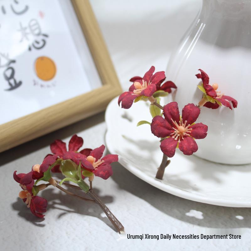 Handmade Five-Prong Plum Flower Wedding Hairpin Arrangement