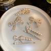Diamond-encrusted Pearl Love Bow Hairpin Korean Hairpin Versatile Temperament Bangs Clip Ins Edge Clip Hair Accessories