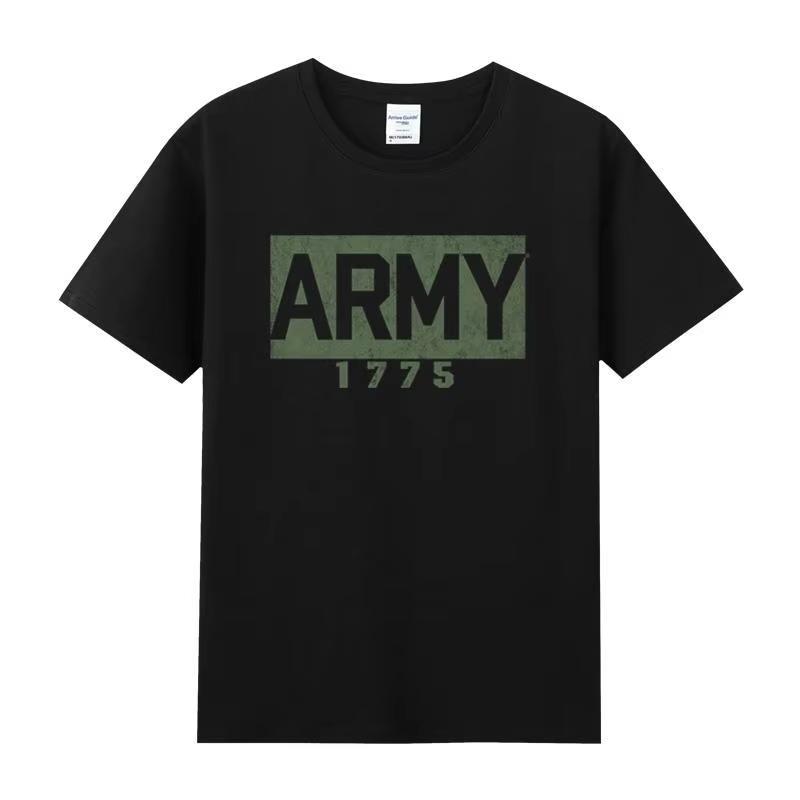 2026 New American Summer Military Tactical Training Army Retro Print Enthusiast Pure Cotton Tshirt for Unisexs Clothing T Shirt