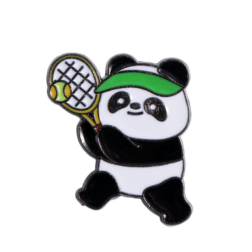 Zinc Alloy Panda Athlete Enamel Pins Trinket Craft Panda Skateboard Brooch Personality Jewelry Giant Panda Shape Badge Hat Badge