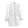 Zbzr Autumn New Women clothes Western Style Versitile Fashion Linen Blend Roll Sleeve Blazers 2753530