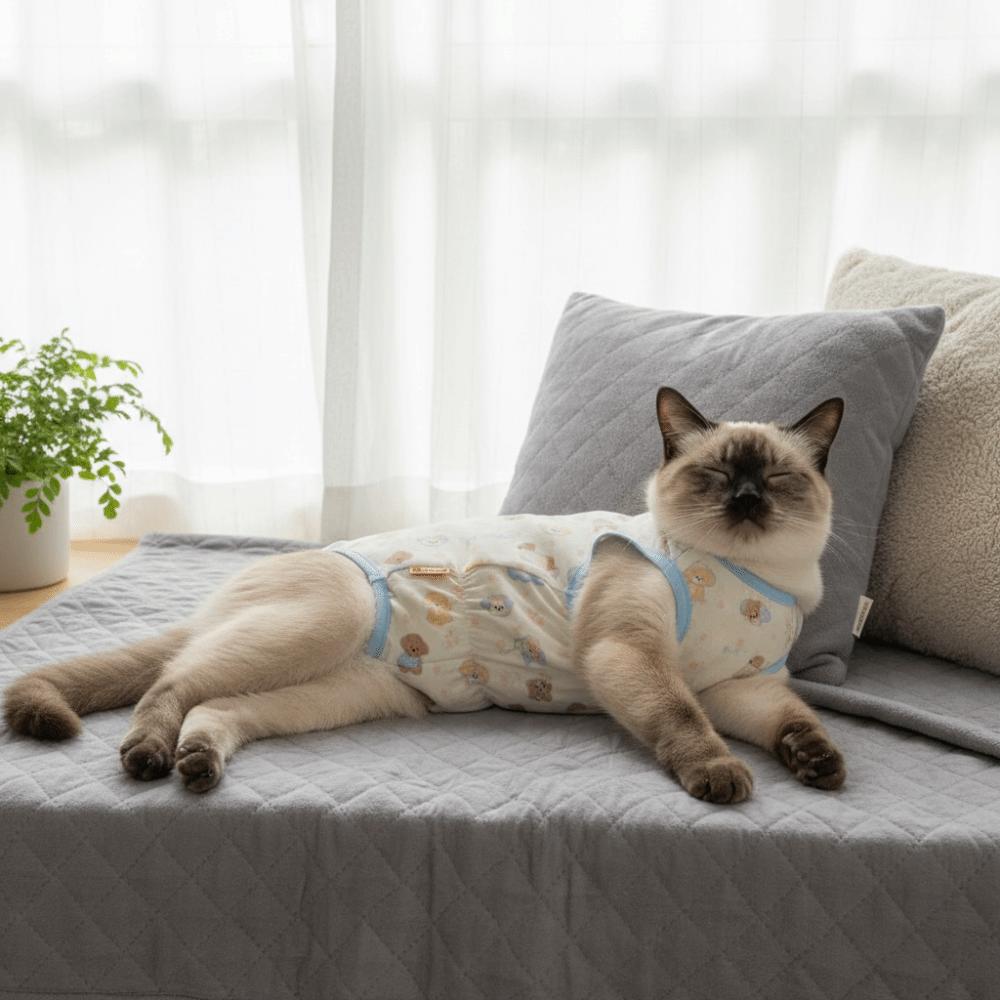 Comfortable Cat Recovery Clothing Breathable Pet Anti-Licking Vest Pet Estrus Period