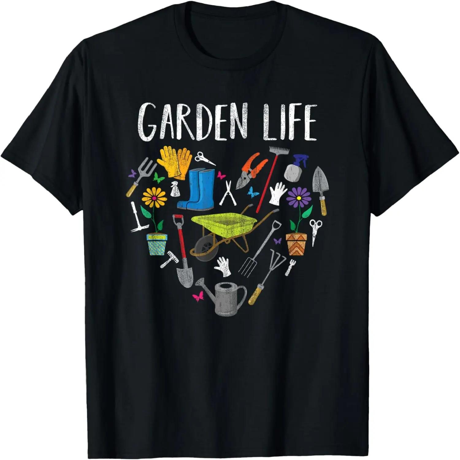 Funny Distressed Garden Life Gardening Tshirt Love Gardening T-Shirt S
