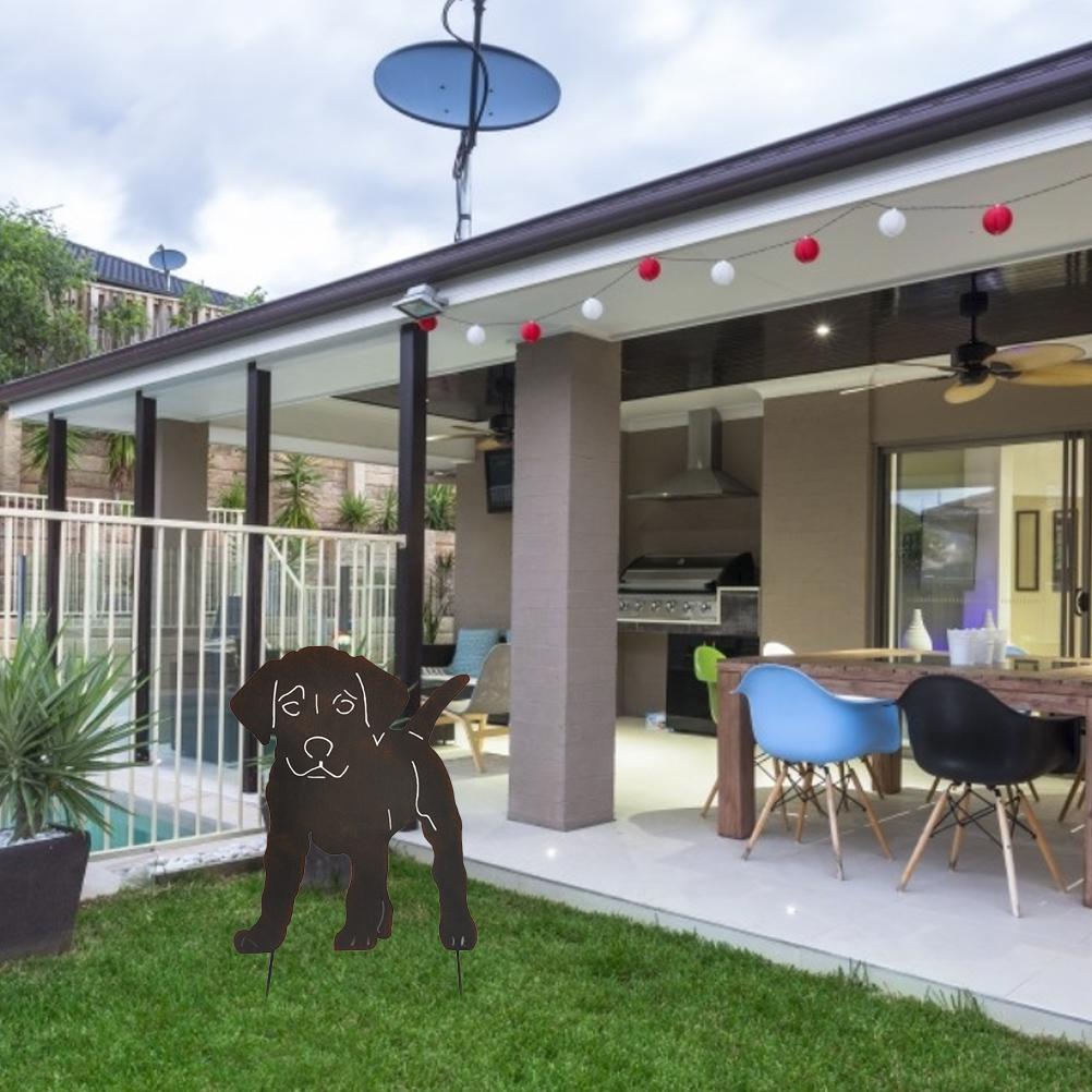 Metal Garden Dog Statue Decorative Stakes Animal Silhouette for Garden Home Decor Outdoor Gifts