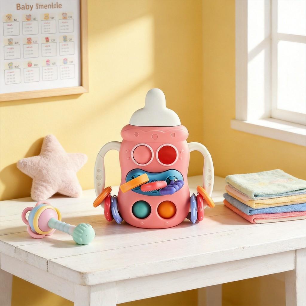 Baby Pull And Grip Toy With Soft Silicone Material For Infant Hand Development