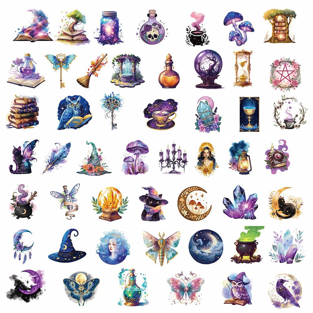 50Pcs Magic Planet Stickers Handheld Materials Phone Cases Laptops Suitcases Transparent Waterproof Decals
