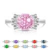 925 Sterling Silver Firework Cut Candy Color Gem Ring for Women Super Sparkly High Carbon Diamond Band Wedding Engagement Proposal Anniversary Je