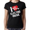 I LOVE ELECTRO MUSIC Music Club DJ EDM Techno Women Lady Ladies Girlie T-Shirt Mens Womens Tees Top