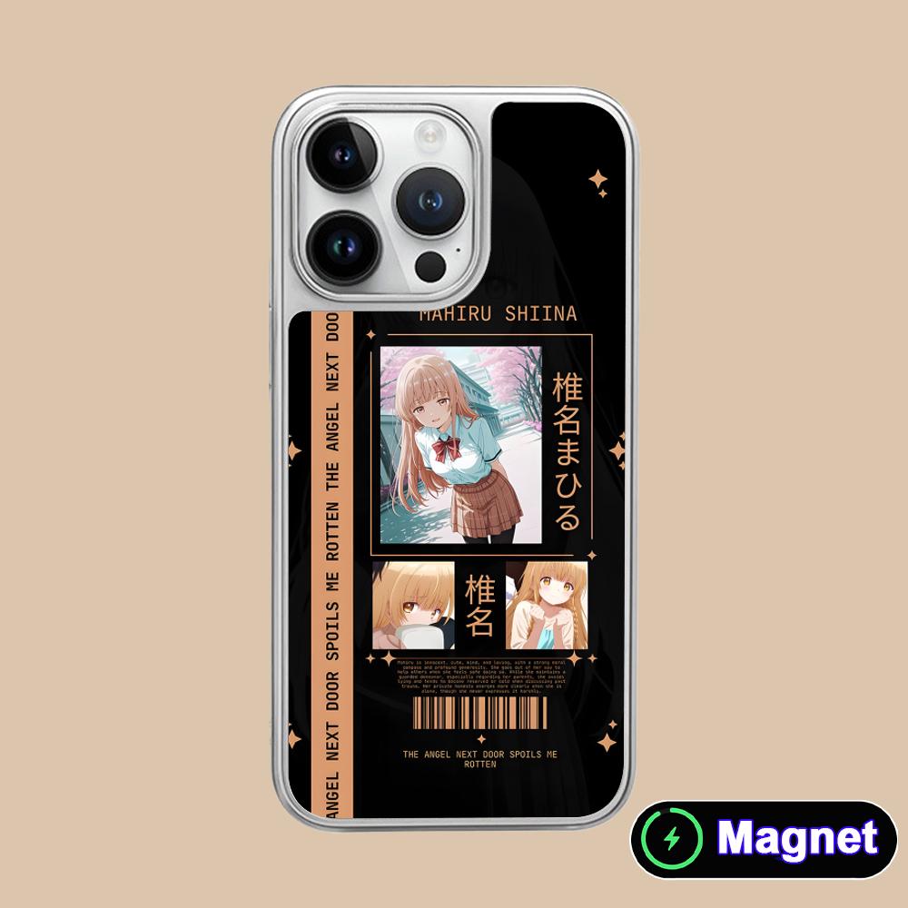 

Angel Mahiru Shina Phone Case for iPhone 17 16 15 14 13 12 11 Air Pro Max Plus Electroplated Silver Magsafe Cover iPhone 11