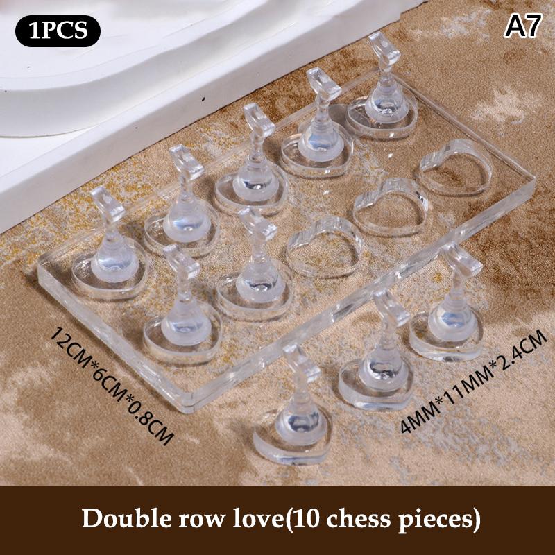 Non-Magnetic Acrylic Cartoon Bear Love Shape Nail Stand False For Cat Eye Gel Press On Nails Display Stand Tips Holder