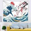 Kanagawa Wave Tapestry: Decorative Wall Hanging & Bedside Cloth