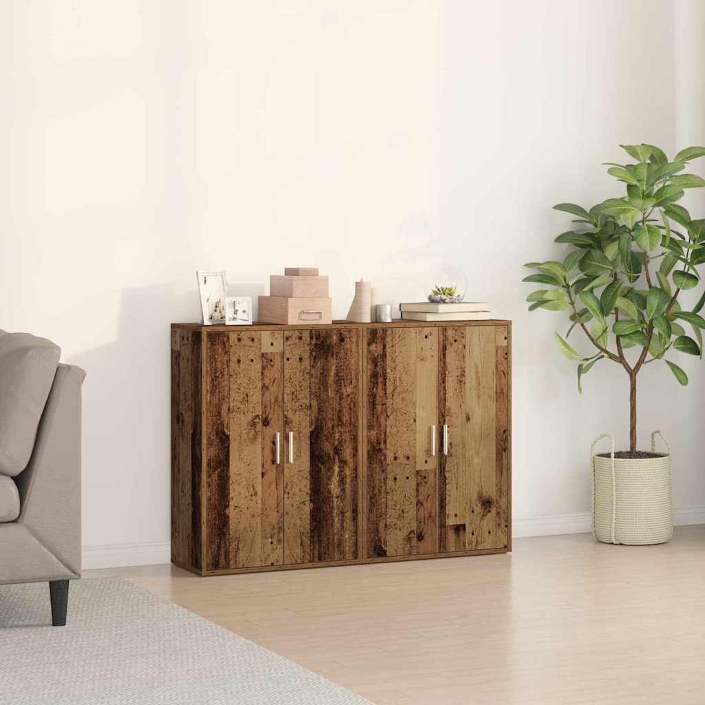 Sideboard 2 pcs Reclaimed Wood Look 60 x 31 x 84 cm Engineered Wood