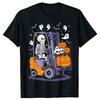 Funny Skeleton Forklift Operator Halloween Costume TShirt Men Women Fashion T Shirts Cotton Short Sleeve Oversized Tshirt Tops