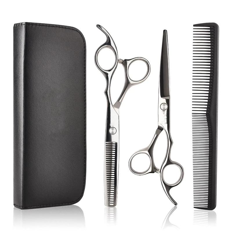 Stainless Steel Barber & Hairdressing Scissors Set: Flat Tooth & Thinning Options