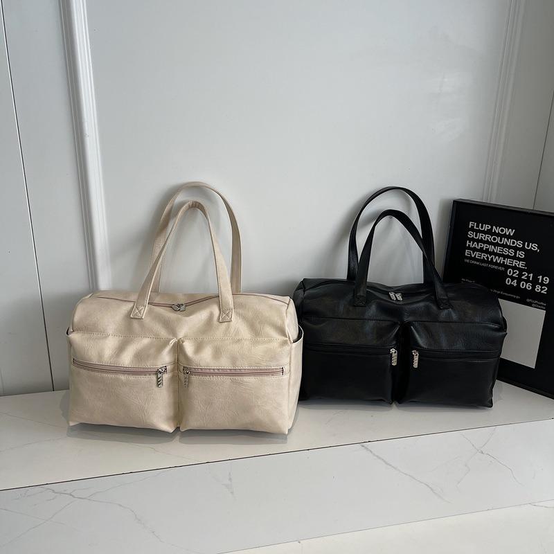 Textured retro large-capacity travel bag, new commuter handbag storage shoulder tote bag