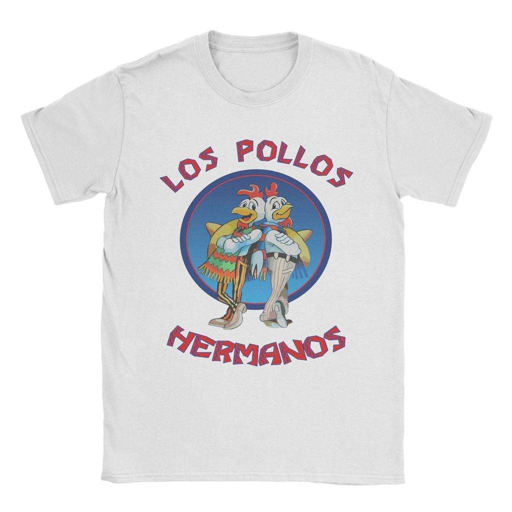 Los Pollos Hermanos Herren T-Shirts Breaking Bad Humor T-Shirts Kurzarm Rundhals T-Shirts 100% Baumwolle Einzigartige Oberteile