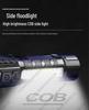Cross-border Aluminum Flashlight with COB Warning Light & Telescopic Zoom