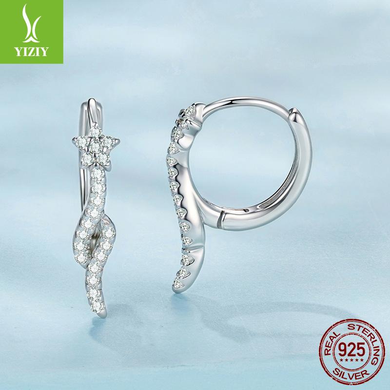 Shining Niche Meteor Earrings Women'S High Sense S925 Sterling Silver Star Earrings Earrings