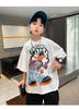Boys' summer outfit white short sleeved T-shirt 2026 new style children's summer loose fit mid size children's summer top