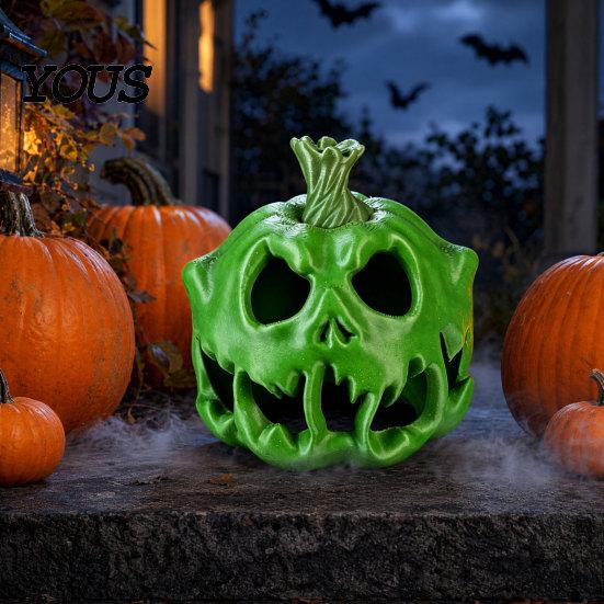 Halloween Ambient Light Cover 3D Printed Skull Pumpkin Candle Holder, Hollow Design Ornament Figurine, Multifunctional Lampshade for Party Favors