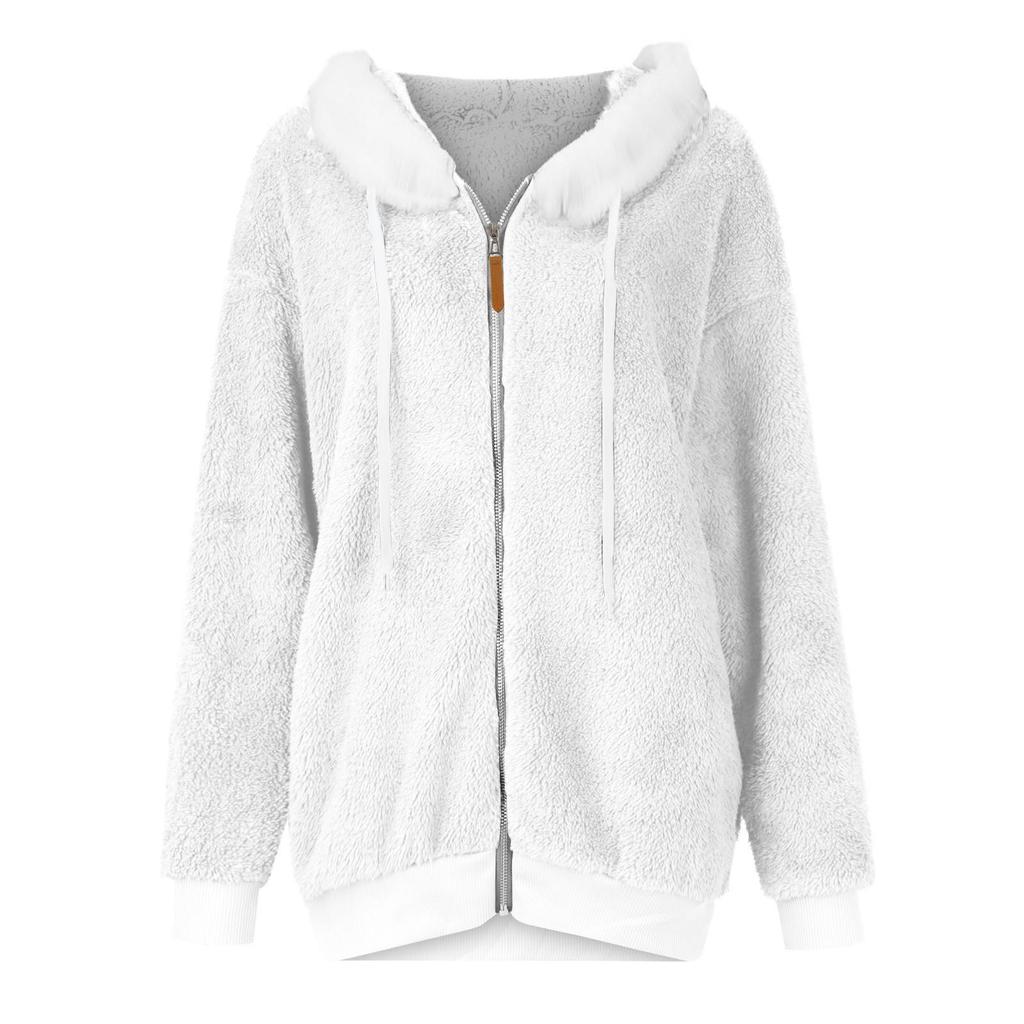 2023 Women's Plush Zip-Up Hooded Jacket - New Autumn/Winter Collection