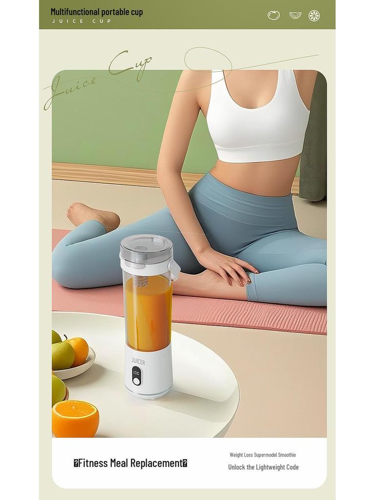 Portable Wireless Multifunctional Mini Juicer & Ice Crusher with Digital Display
