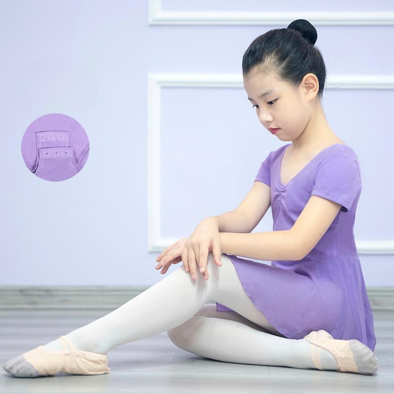 Dance Clothes, Children's and Girls' Ballet Skirts, Chinese Dance Clothes, Short-sleeved Practice Clothes, One-piece Clothes